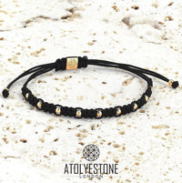 Bracelet - 18K YELLOW GOLD 9 BALLS BLACK