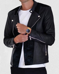 Jacket - LEATHER JACKET BLACK