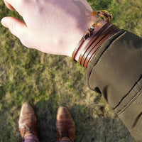 Bracelet - Anchor Bracelet Brown + Gold