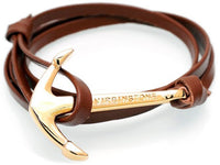 Virginstone Bracelet - Anchor Bracelet Brown leather / Gold
